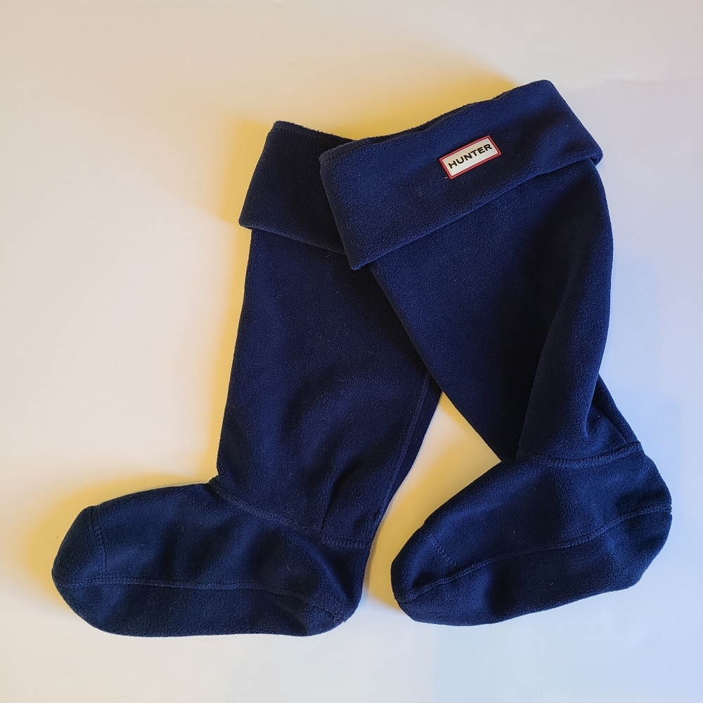Hunter Cuff Tall Boot Socks - Navy Blue